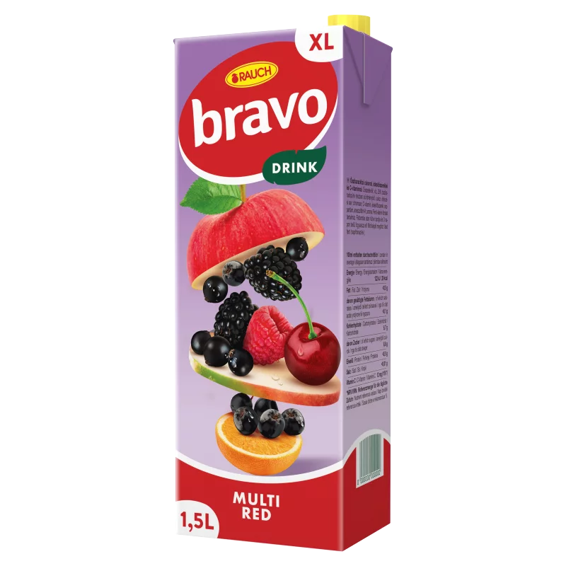 Rauch Bravo vegyes piros gyümölcsital 5 vitaminnal 1,5 l 