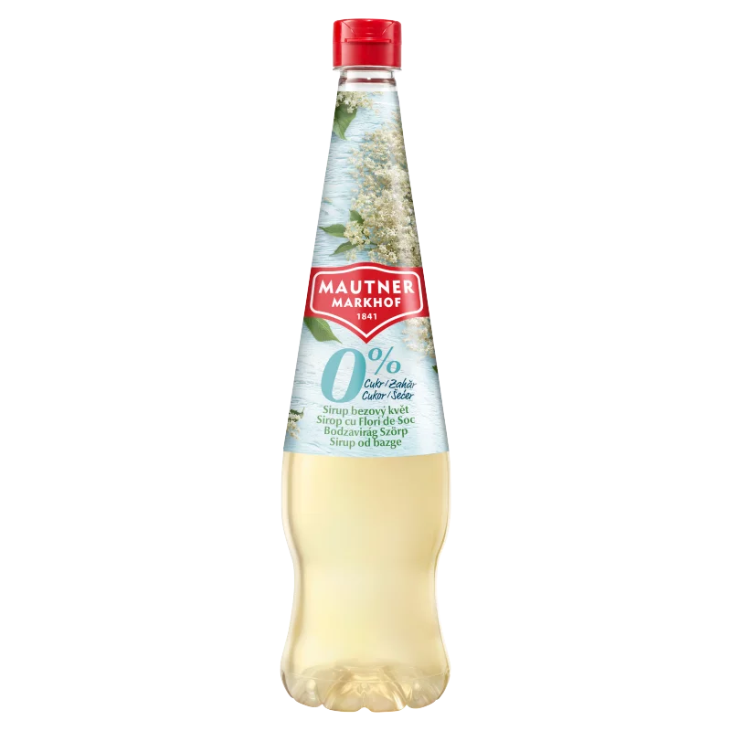 Mautner Markhof bodzavirág szörp hozzáadott cukor nélkül, édesítőszerekkel 0,7 l 
