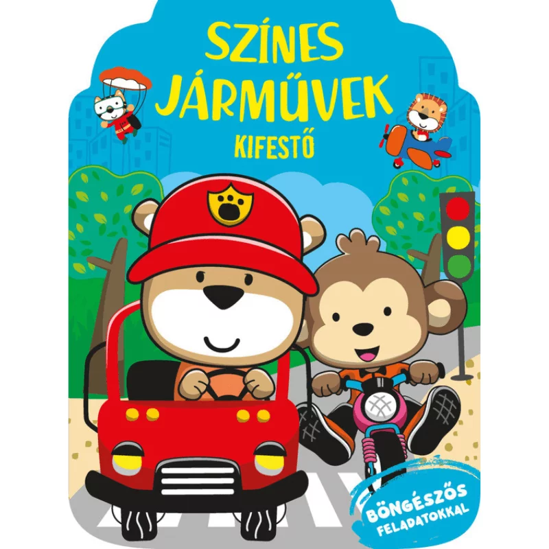 Színes járművek kifestő