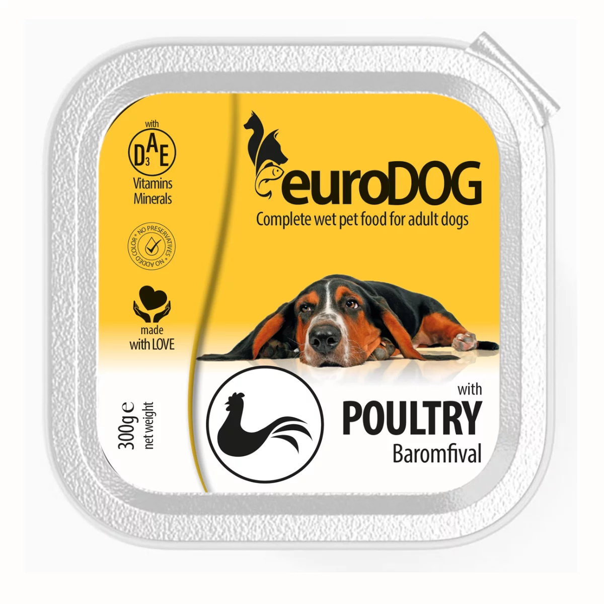 Eurodog nedves kutyaeledel 300g baromfi