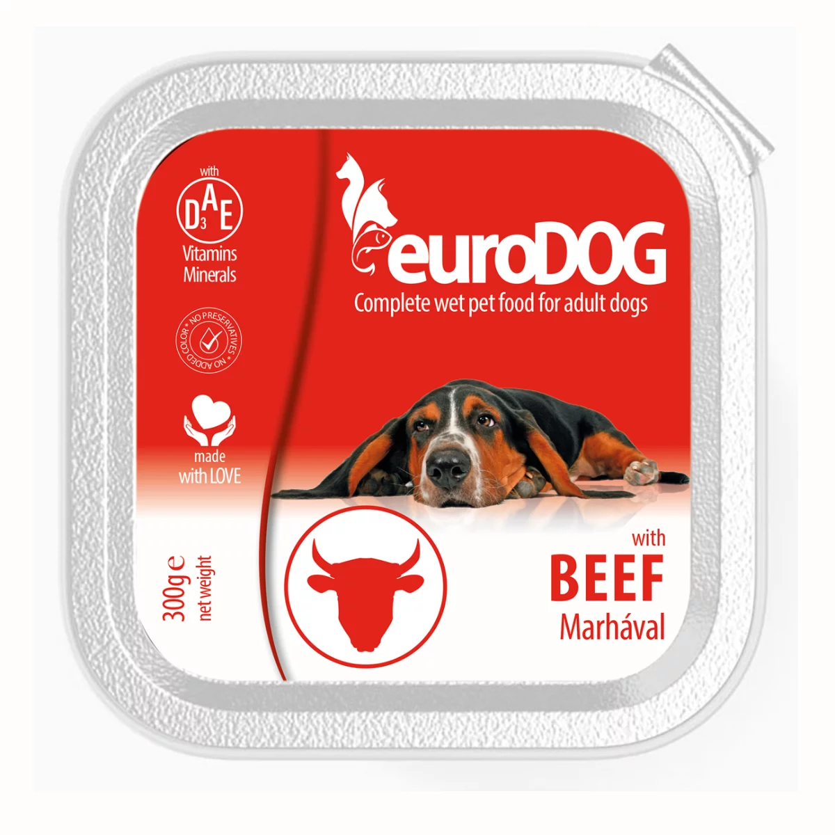 Eurodog nedves kutyaeledel 300g marha