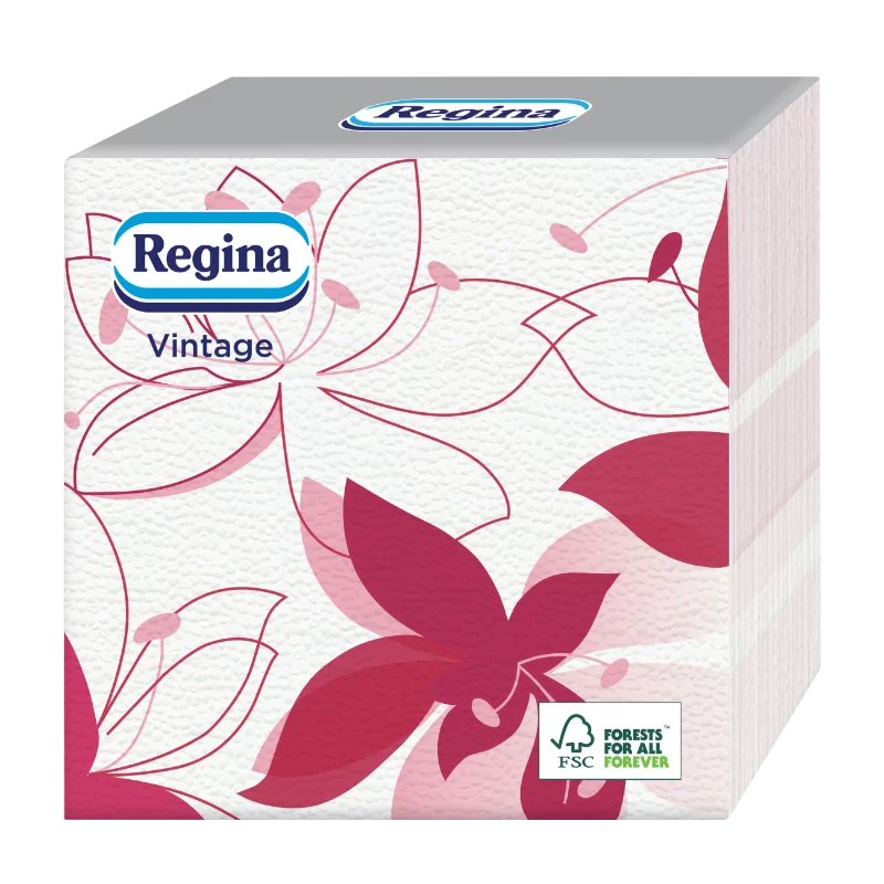 Regina szalvéta 1 rétegű 33x33cm 45db Vintage Rózsaszín