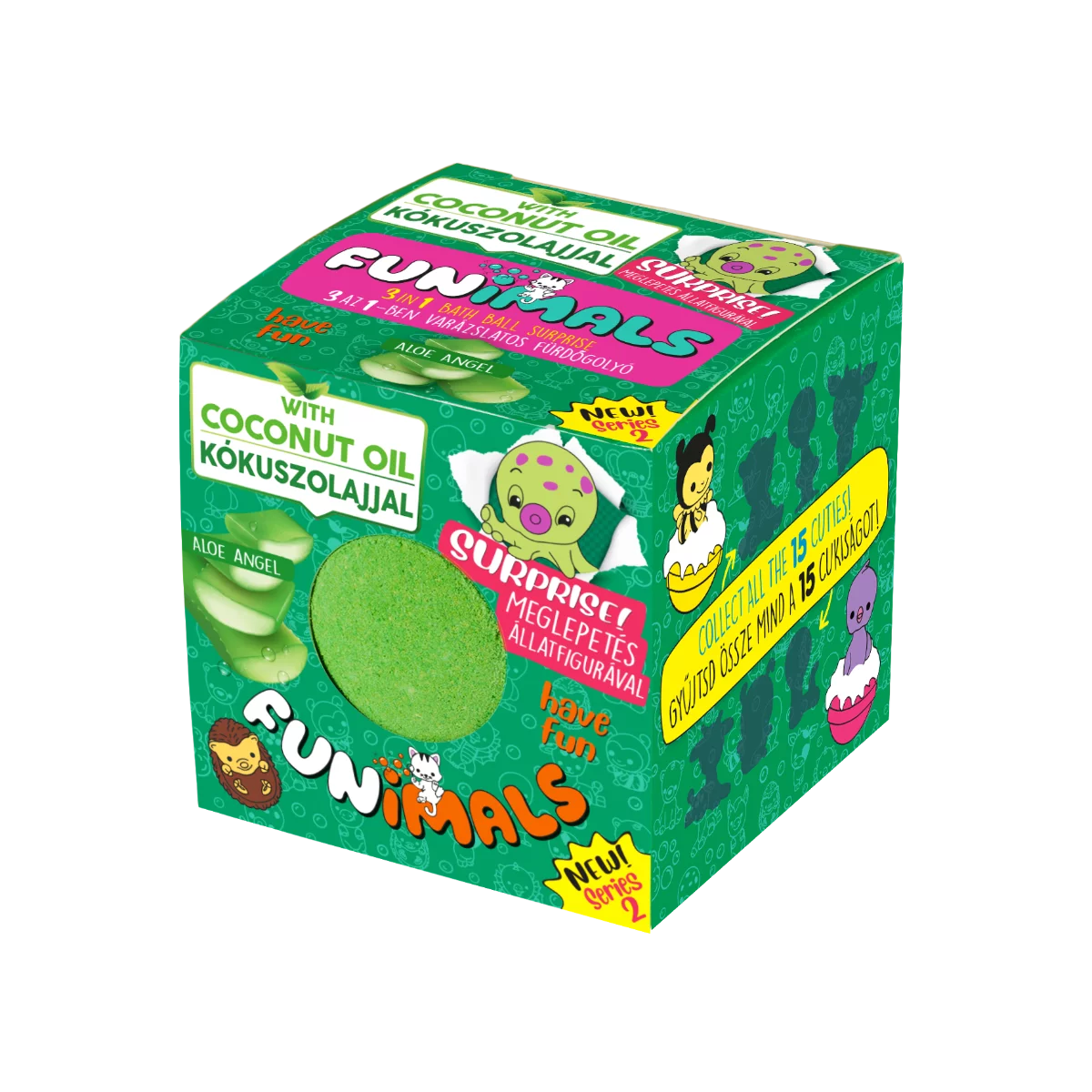 FUNIMALS Fürdőgolyó HAVE FUN - Aloe vera - meglepetés figurával
