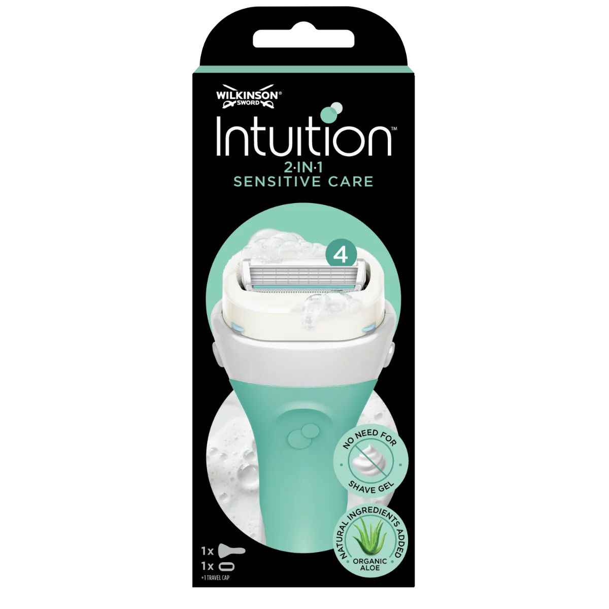 Wilkinson Sword Intuition 2 in 1 Sensitive Care 4 pengével ellátott borotva