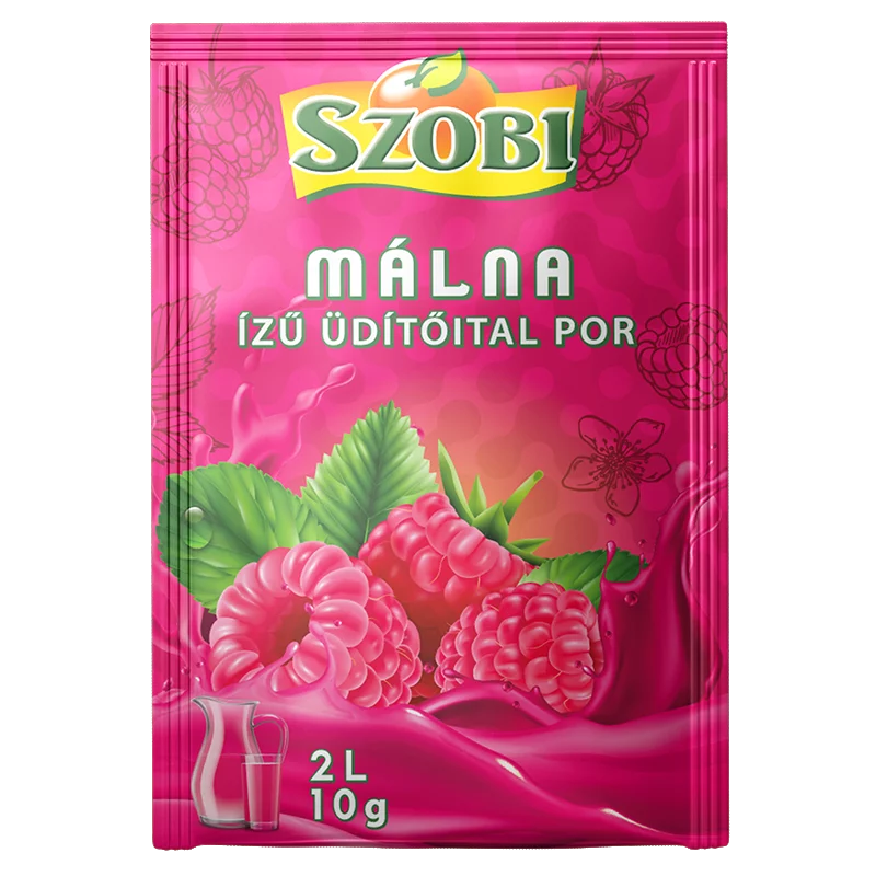 Szobi üdítőitalpor 10g málna ízű