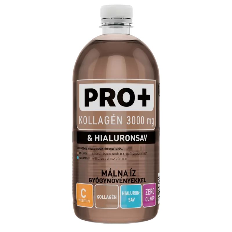 Power Fruit gyümölcsital 750 ml PRO+ Kollagén 3000mg & Hialuronsav Málna íz Gyógynövényekkel