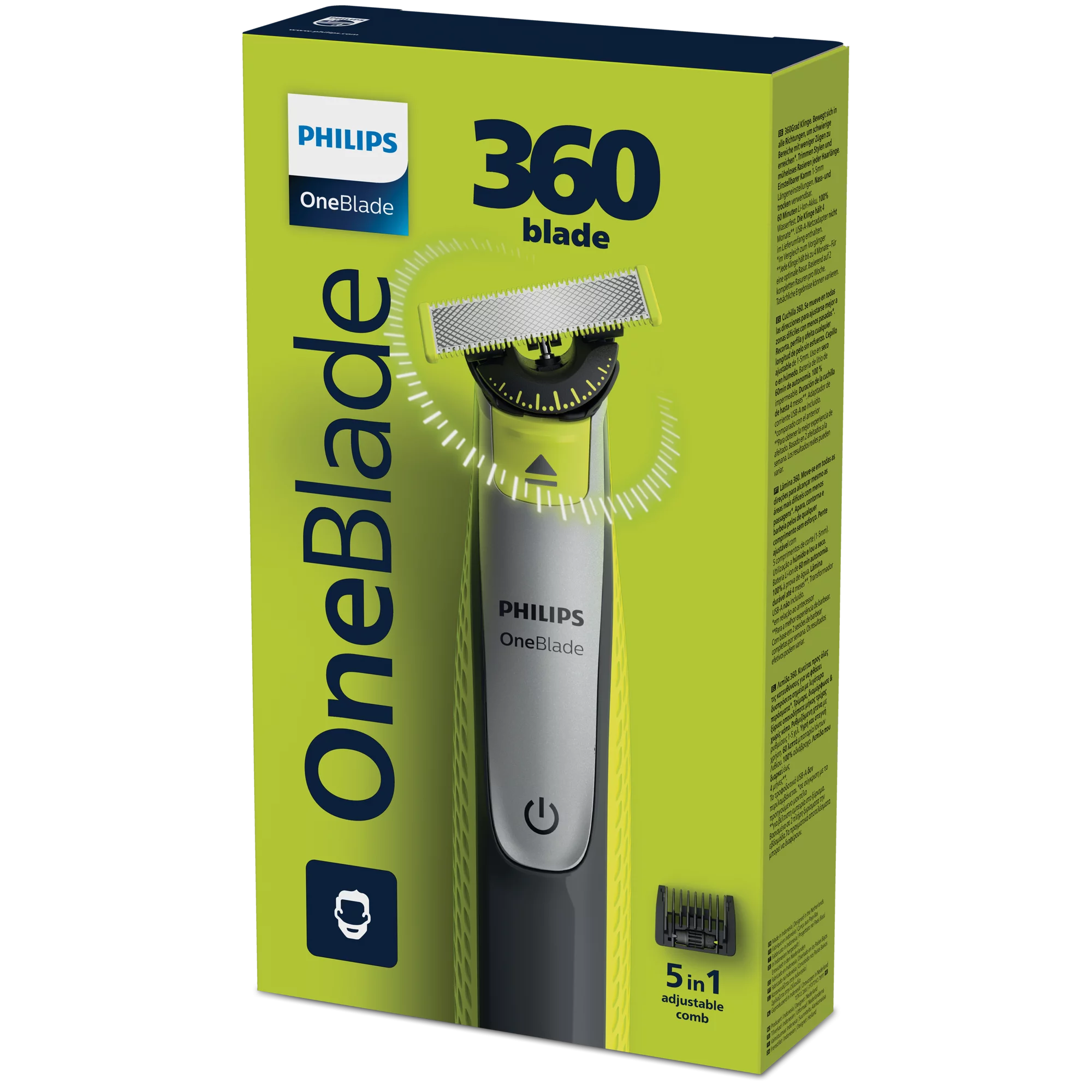Philips OneBlade 360 borotva 5 az 1-ben trimmelő fésűvel