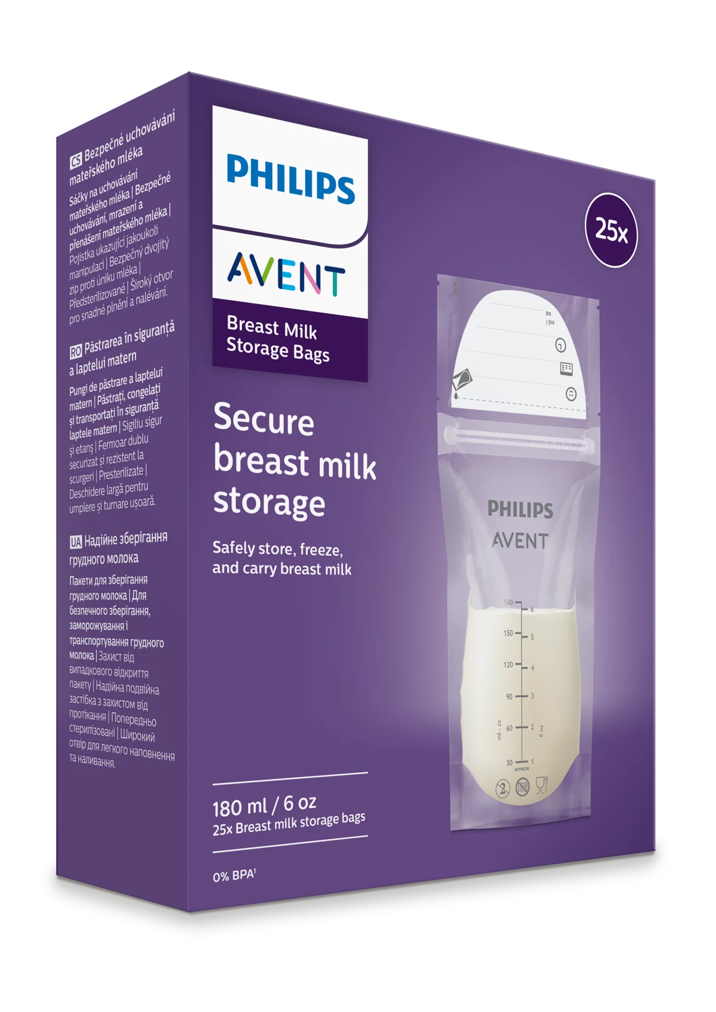 Philips Avent anyatejtároló zacskó 25x180ml SCF603/25