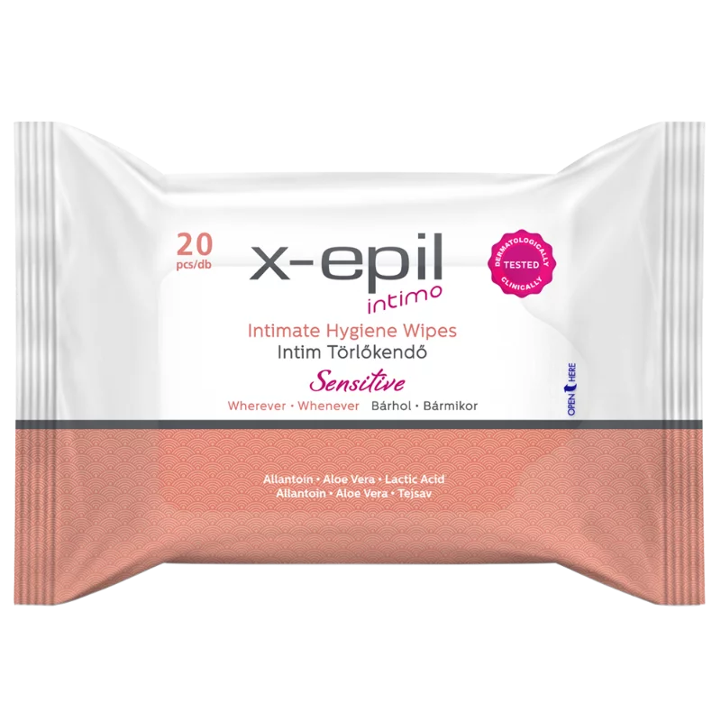 X-Epil Intimo Intim törlőkendő 20db - sensitive