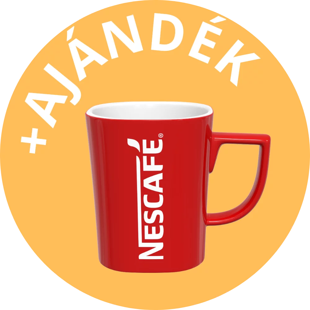 Ajándék Nescafé bögre piros