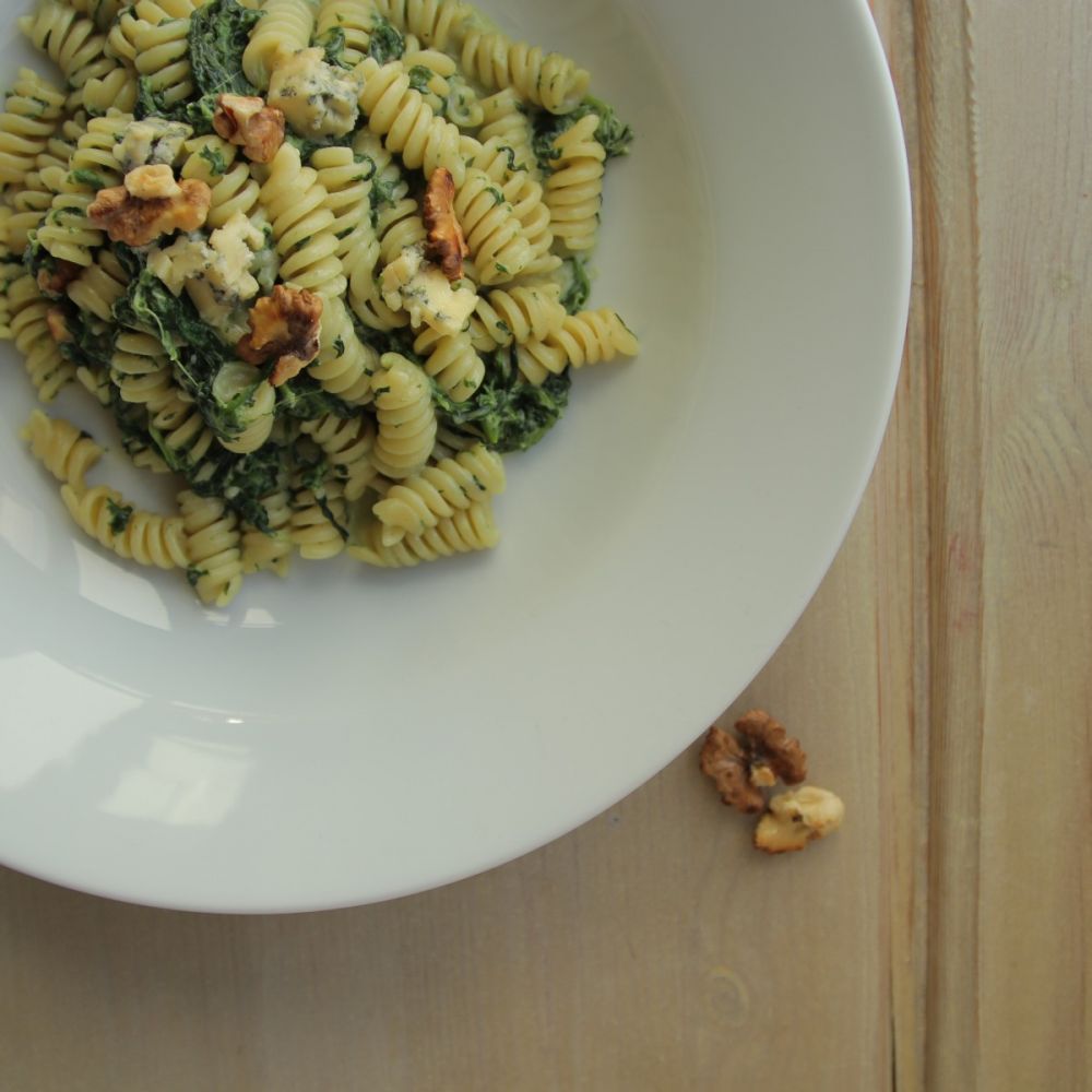 Spenótos-gorgonzolás tészta