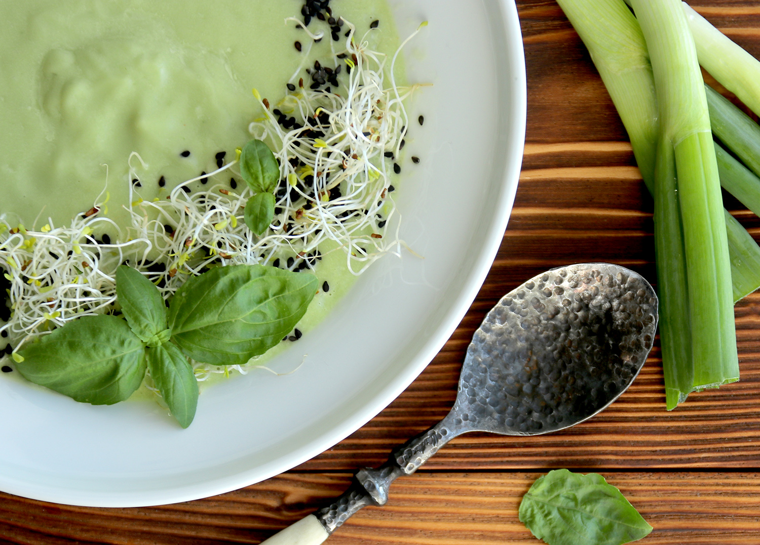 Avokádó krémleves zöldfűszerekkel