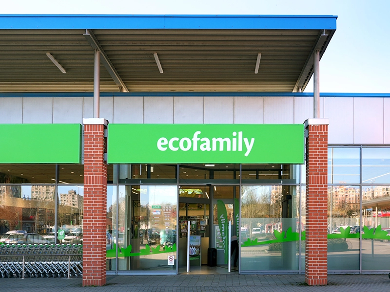 Ecofamily üzlet bejárata, Hódmezővásárhely (Family Center)