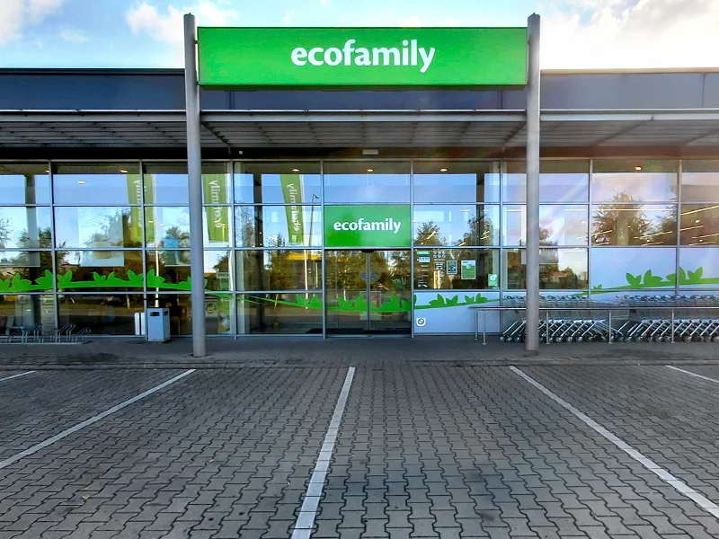 Ecofamily üzlet bejárata, Nyíregyháza