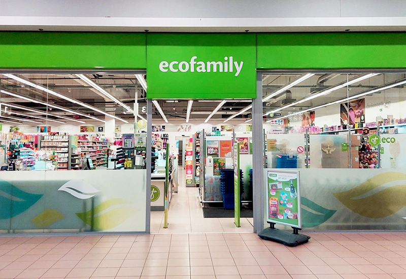 Ecofamily üzlet bejárata, Szeged (Napfény Park)