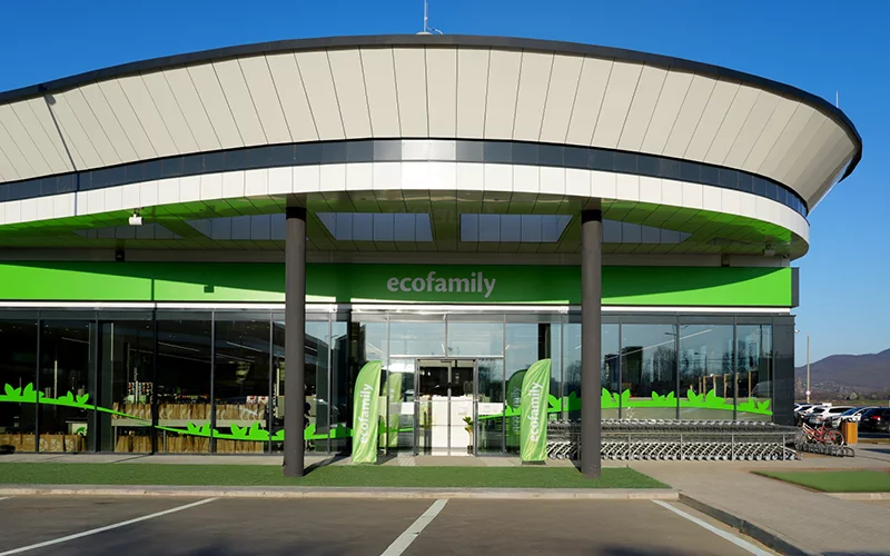 Ecofamily üzlet bejárata, Szentendre (DERA Park)